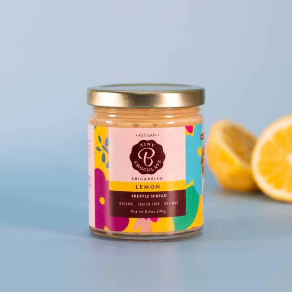 lemon truffle brigadeiro spread jar