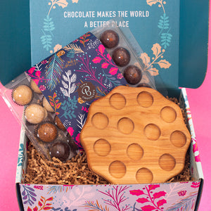 Brigadeiro Party Box with Handmade Wooden Tray - Elegance and Flavor in One